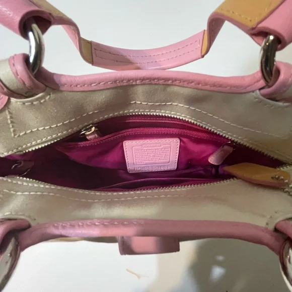 Pink and Cream Women's Handbag - Picture 6 of 13